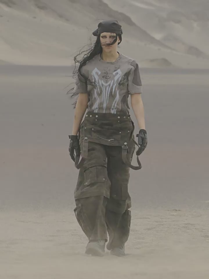 PERSONSOUL Personsoul Camouflage Overalls with Zip-Off Legs ワイド