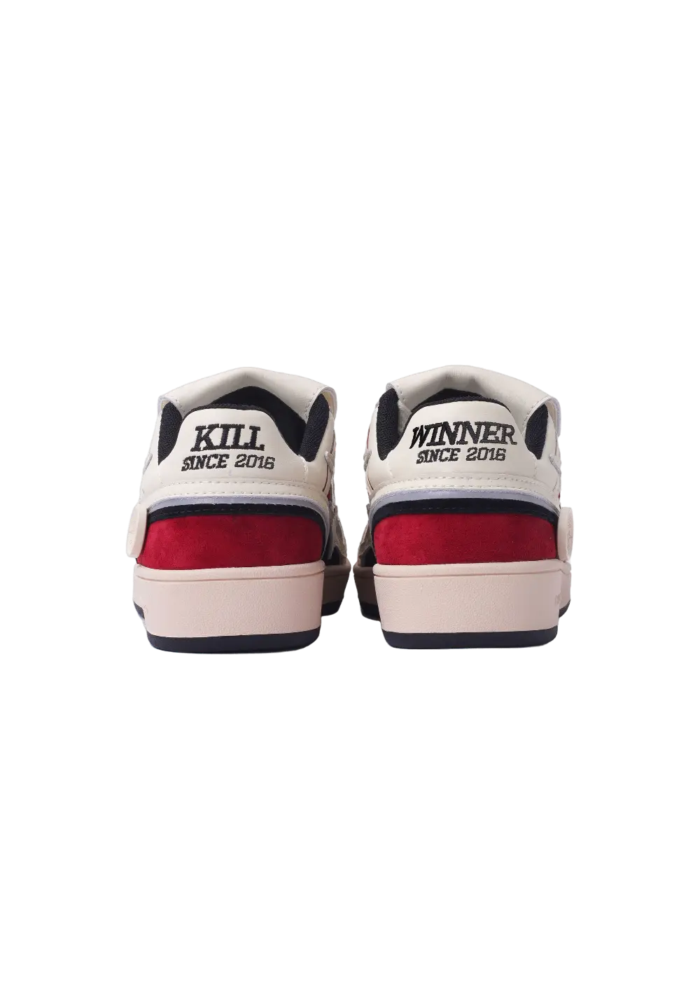 Red Flame-Panel Retro Trainer Sneakers