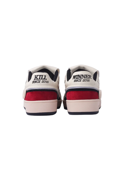 Red Flame-Panel Retro Trainer Sneakers