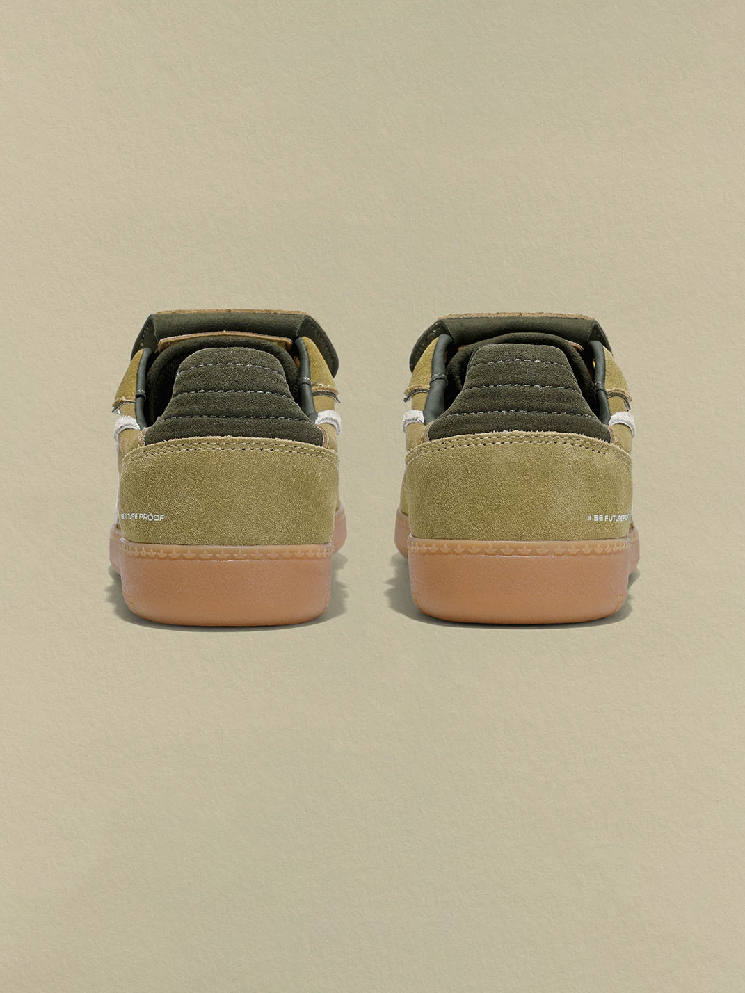 Avocado Suede Star-Panel Retro Trainers