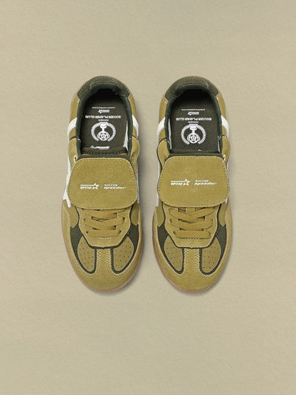 Avocado Suede Star-Panel Retro Trainers
