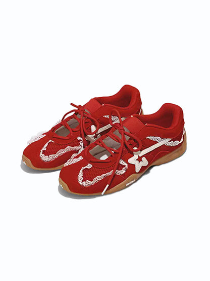 Pearl-Lace Ballet Runner Sneakers