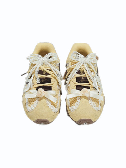 Pearl-Lace Ballet Runner Sneakers