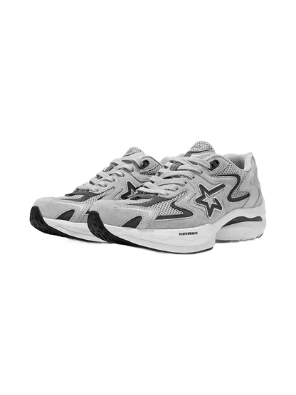 Gray Carbon-Plate Platform Running Sneakers