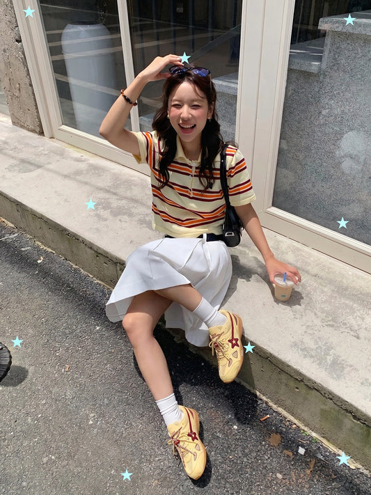 Cream Star Retro Running Sneakers