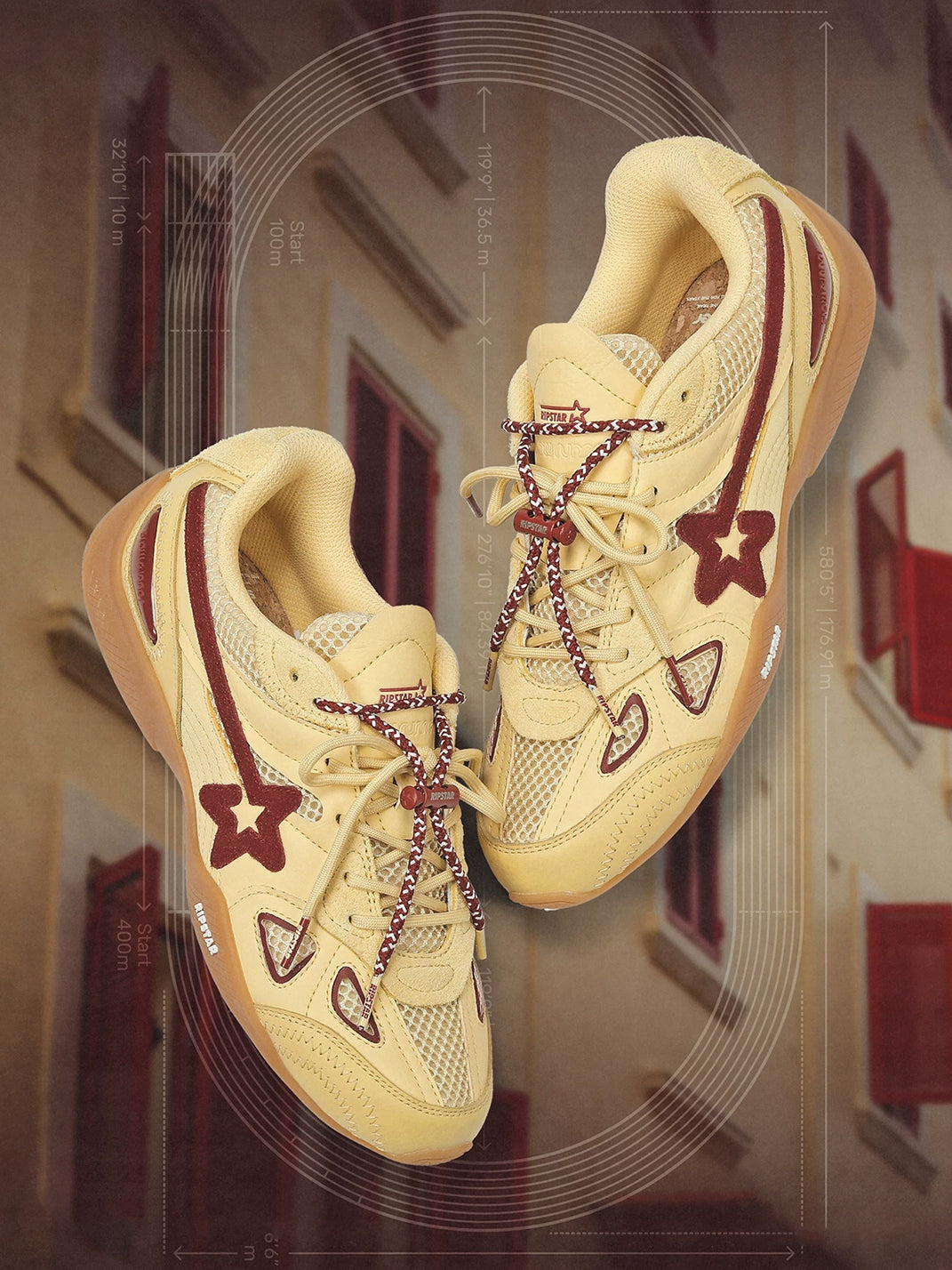Cream Star Retro Running Sneakers