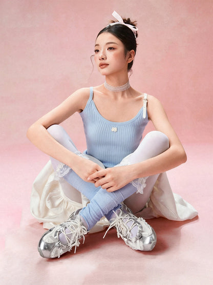 Galaxy-Silver Ballet Mary Jane Sneakers
