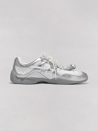 Galaxy-Silver Ballet Mary Jane Sneakers