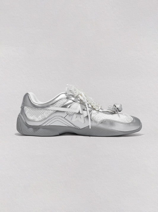 Galaxy-Silver Ballet Mary Jane Sneakers