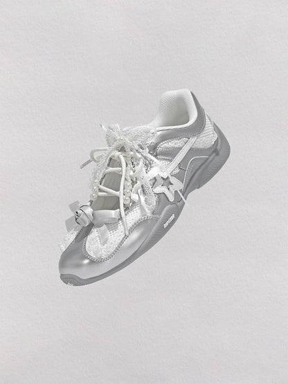 Galaxy-Silver Ballet Mary Jane Sneakers