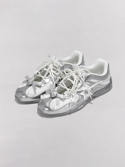 Galaxy-Silver Ballet Mary Jane Sneakers