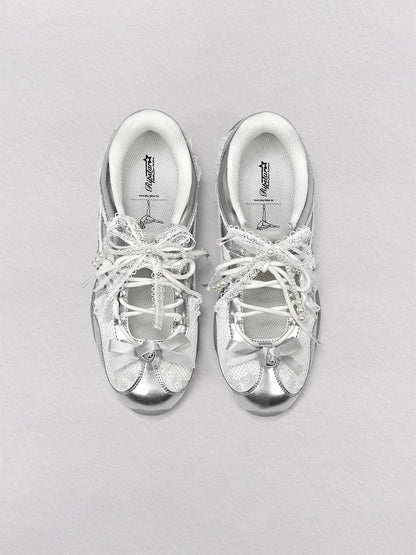Galaxy-Silver Ballet Mary Jane Sneakers