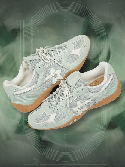 Blue Mesh Star German Trainer Sneakers
