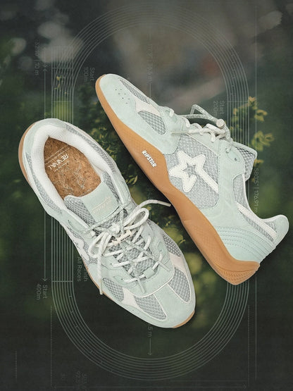 Blue Mesh Star German Trainer Sneakers