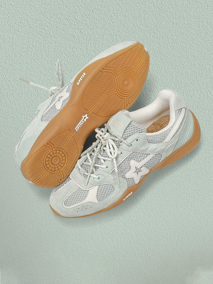 Blue Mesh Star German Trainer Sneakers