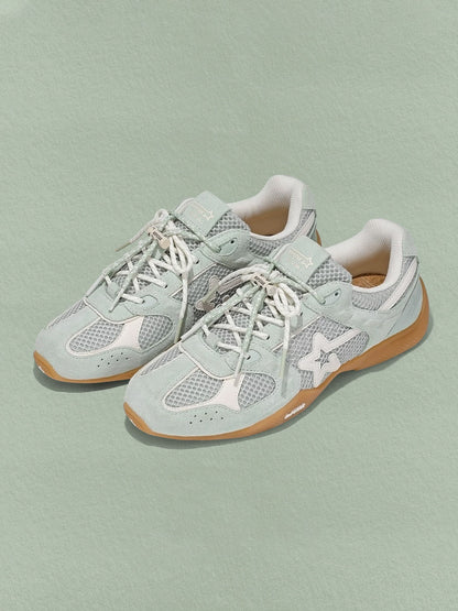 Blue Mesh Star German Trainer Sneakers