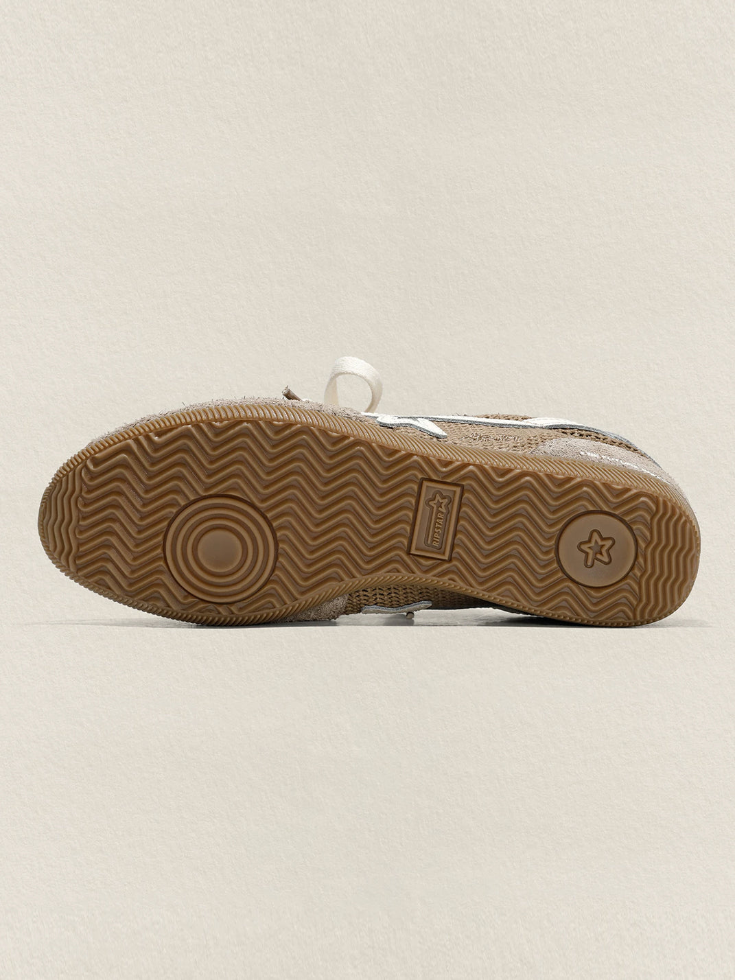 Khaki Mesh Star German Trainer Sneakers