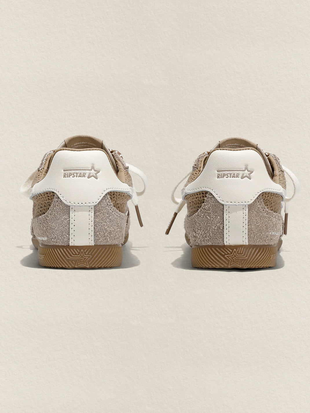 Khaki Mesh Star German Trainer Sneakers