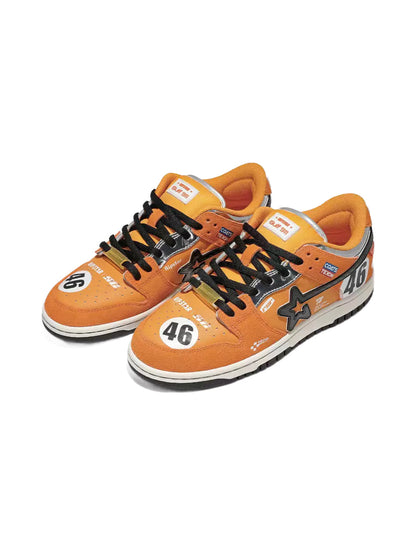 Orange Star-Panel Racing Skate Sneakers