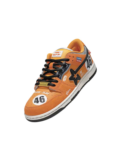 Orange Star-Panel Racing Skate Sneakers