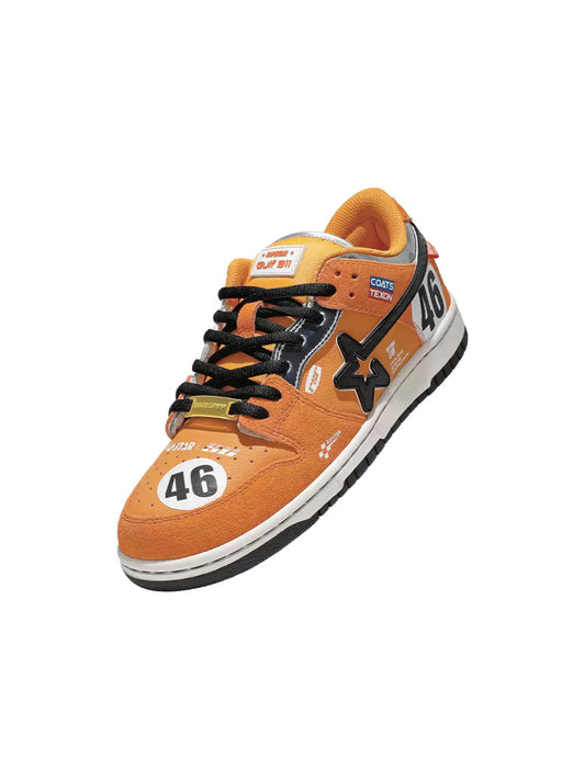 Orange Star-Panel Racing Skate Sneakers