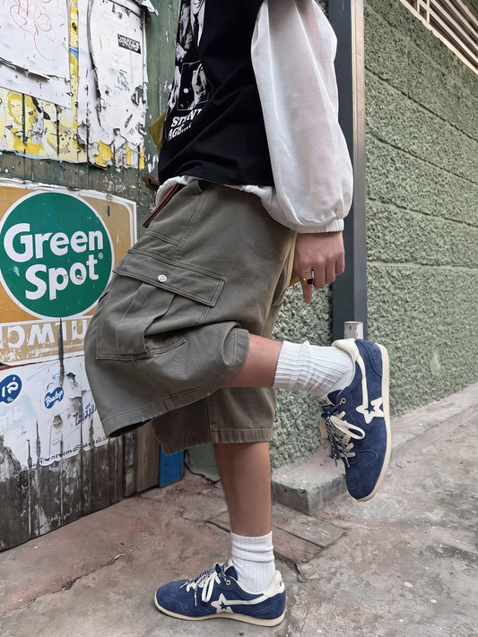 Suede-Panel Low-Profile Retro Trainers