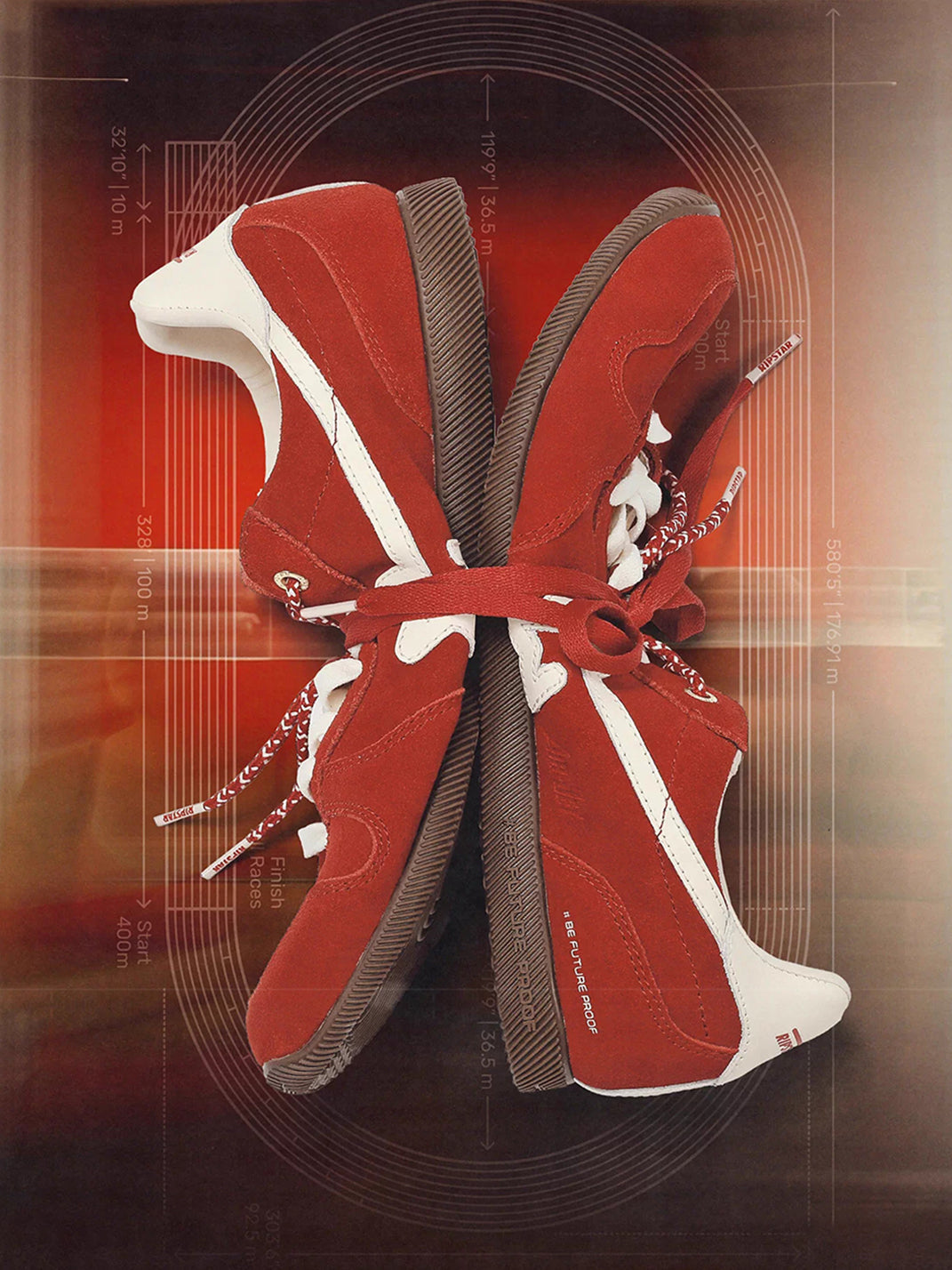 Suede-Panel Low-Profile Retro Trainers