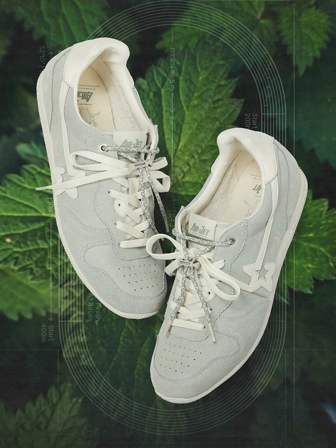 Suede-Panel Low-Profile Retro Trainers