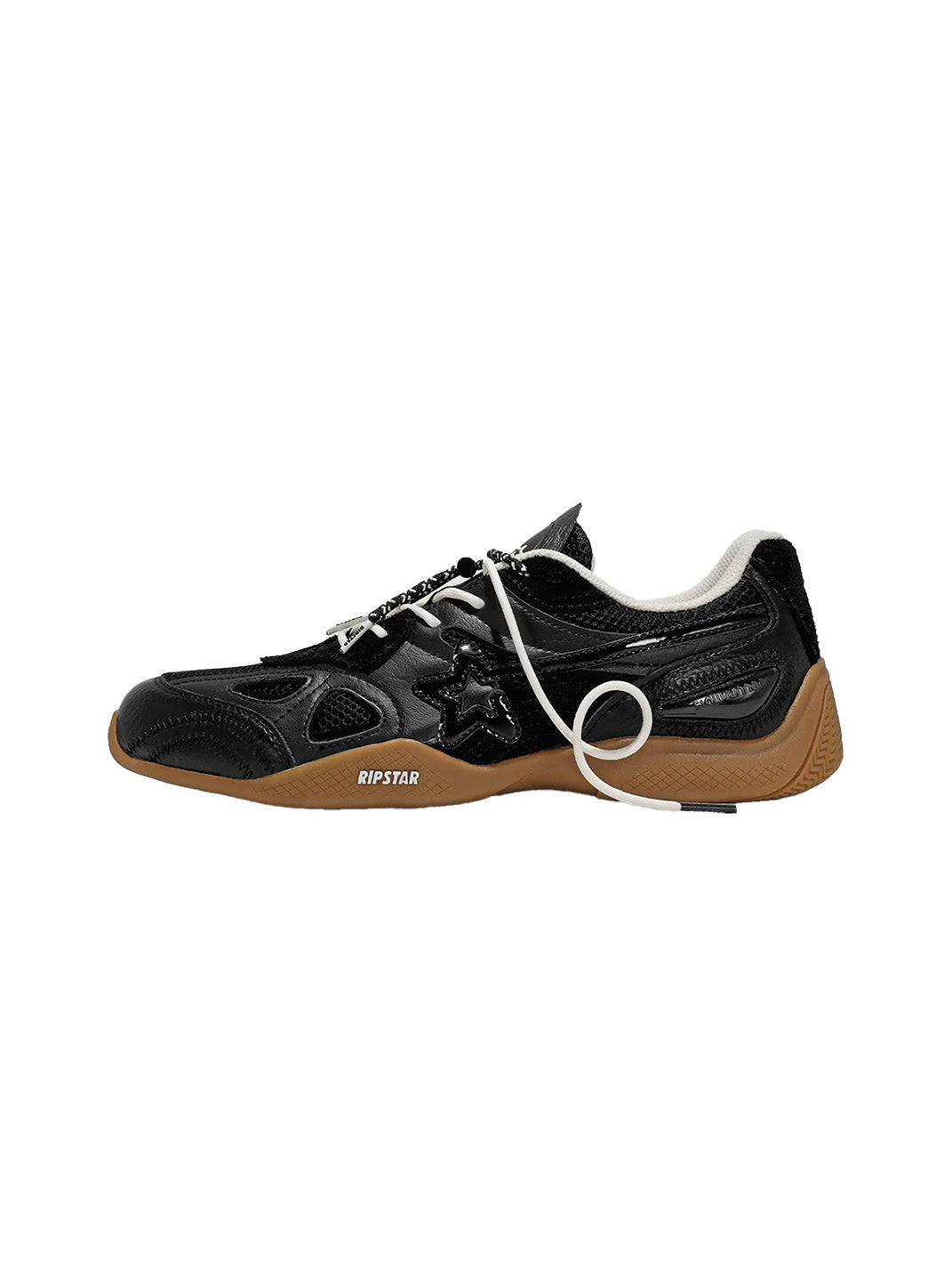 Layered Black Drawcord Runner Sneakers