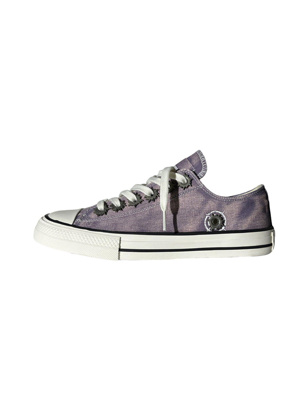 Purple Distressed Low-Top Skate Sneakers