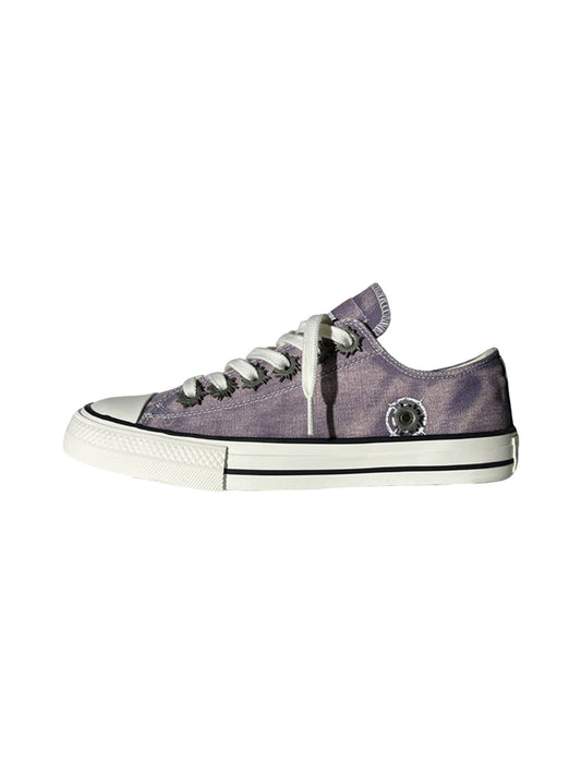 Purple Distressed Low-Top Skate Sneakers