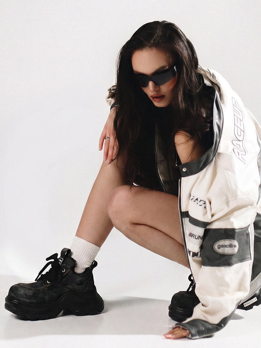Denim-Panel 8-10 cm Chunky Platform Sneakers