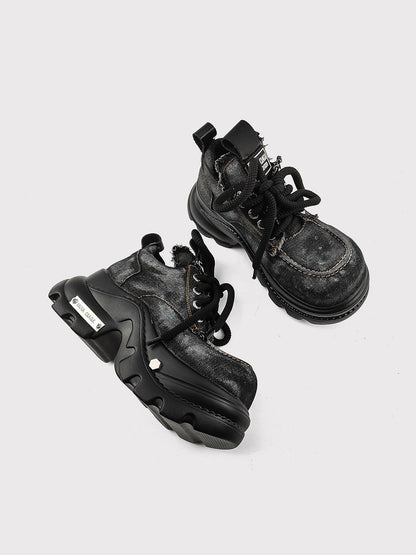 Denim-Panel 8-10 cm Chunky Platform Sneakers