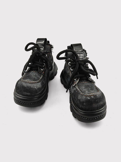 Denim-Panel 8-10 cm Chunky Platform Sneakers