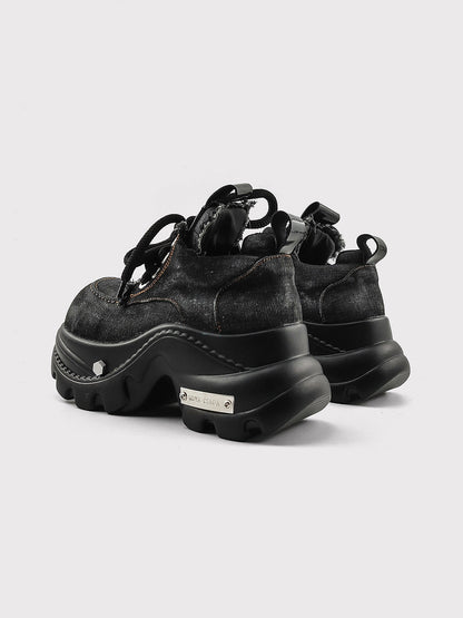 Denim-Panel 8-10 cm Chunky Platform Sneakers