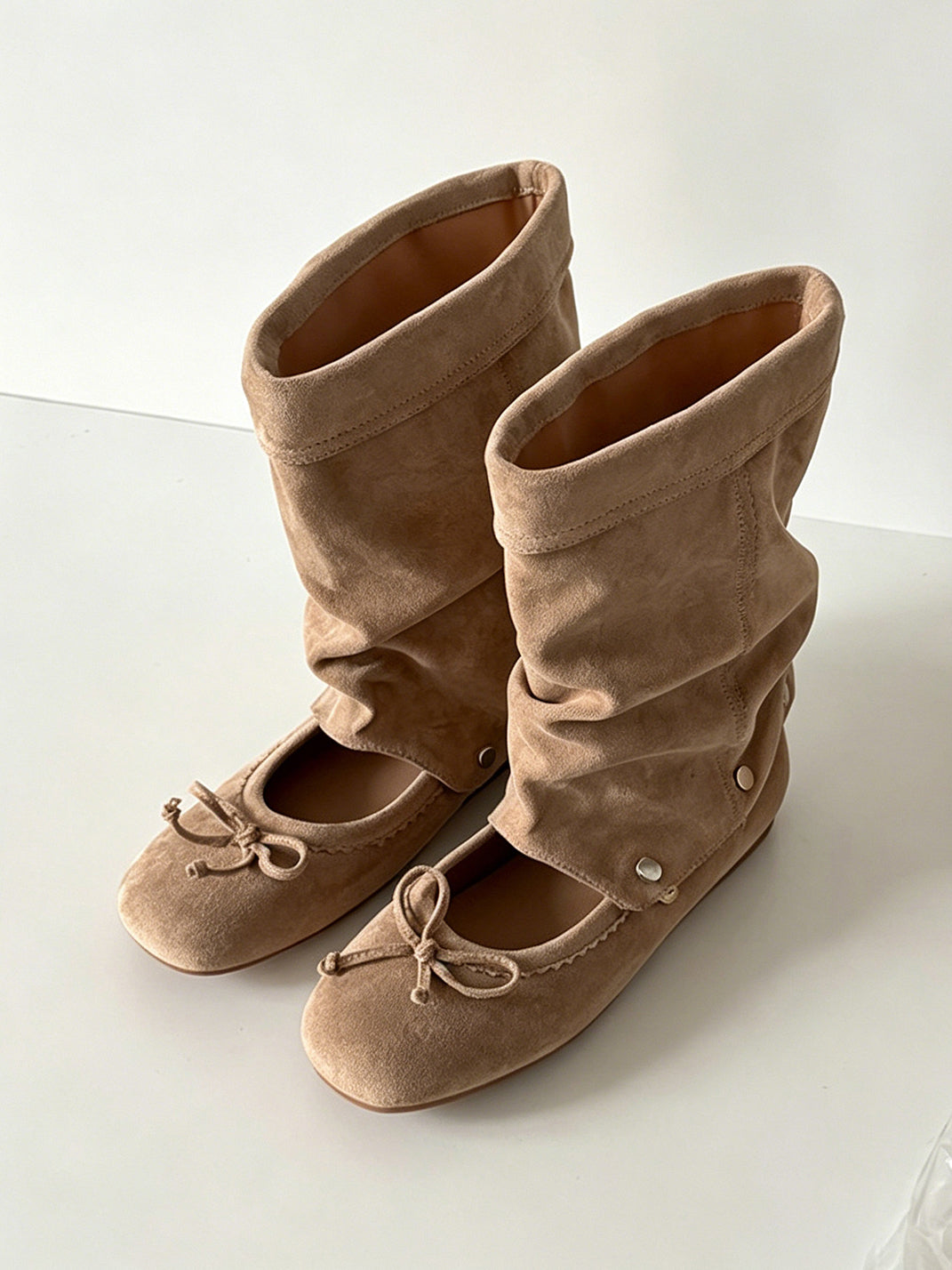Convertible Bow-Wrap Slouchy Sandal Boots