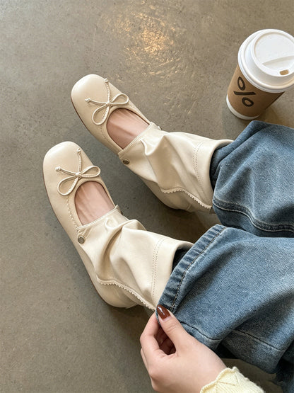 Convertible Bow-Wrap Slouchy Sandal Boots