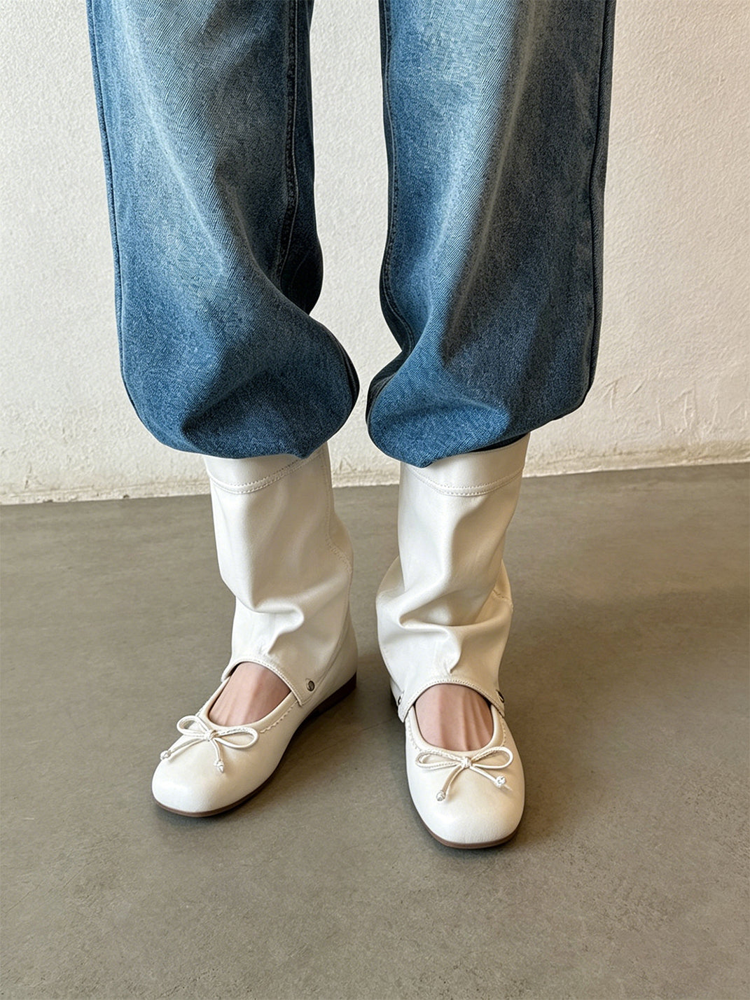 Convertible Bow-Wrap Slouchy Sandal Boots