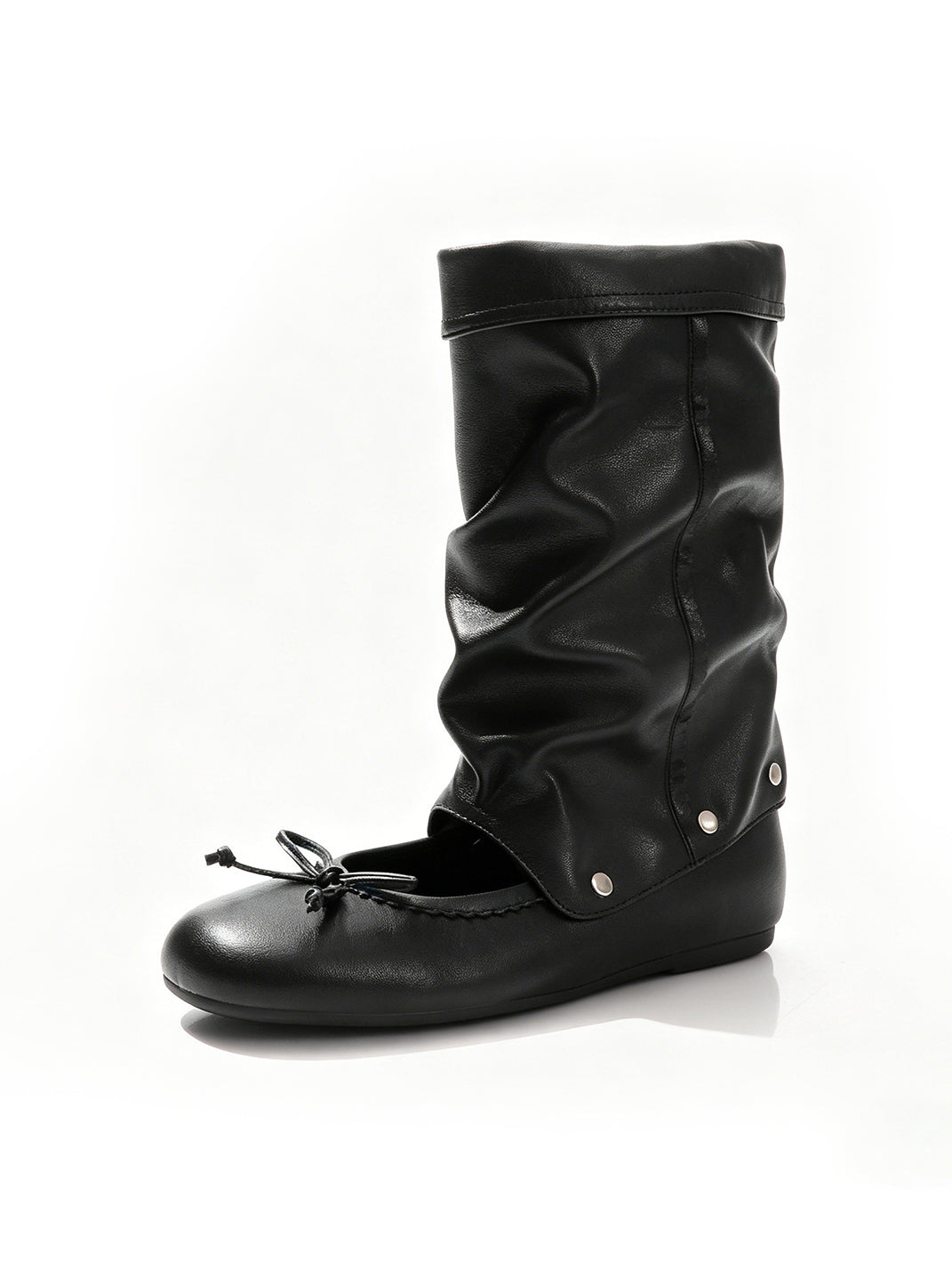 Convertible Bow-Wrap Slouchy Sandal Boots