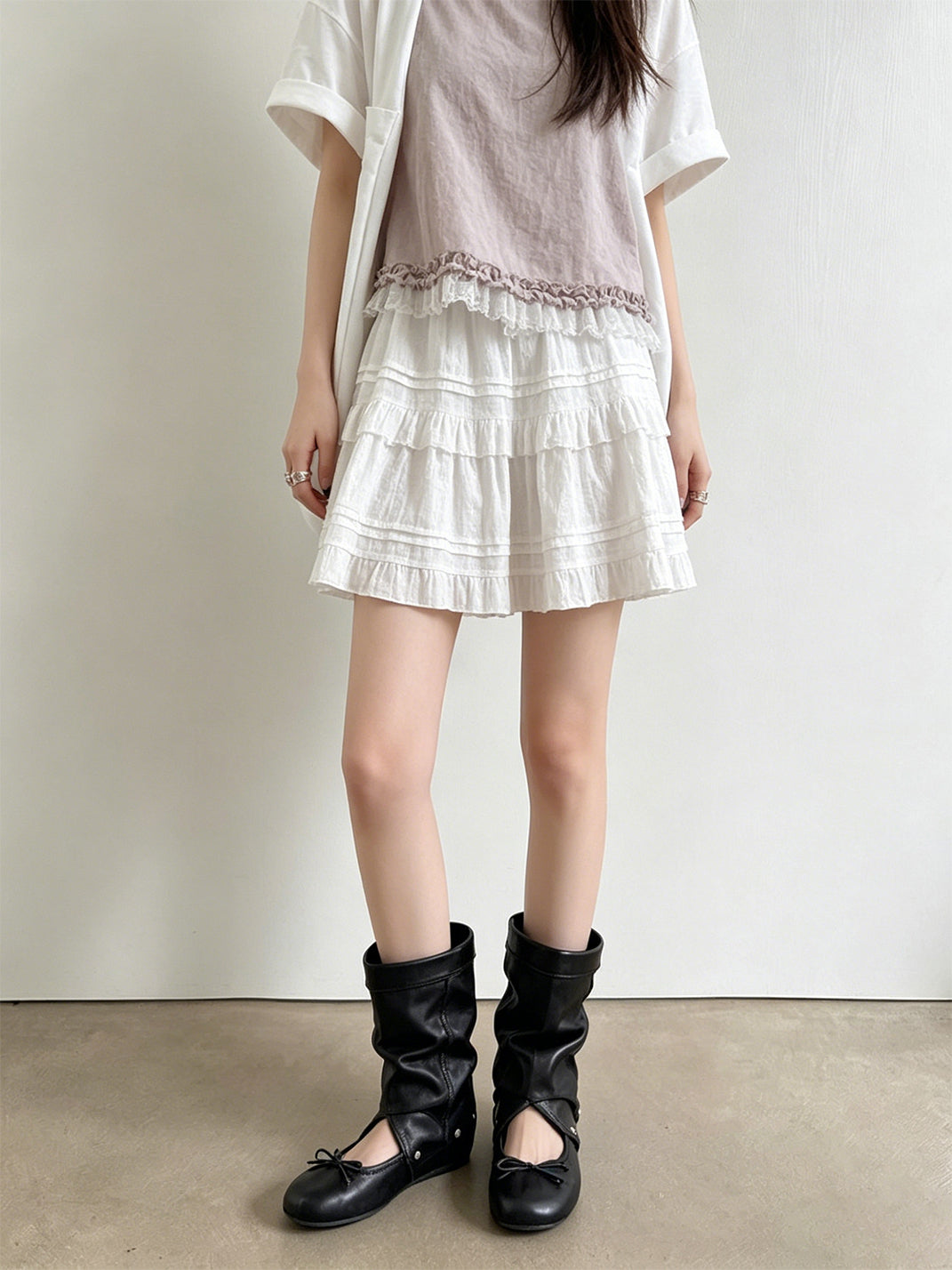 Convertible Bow-Wrap Slouchy Sandal Boots