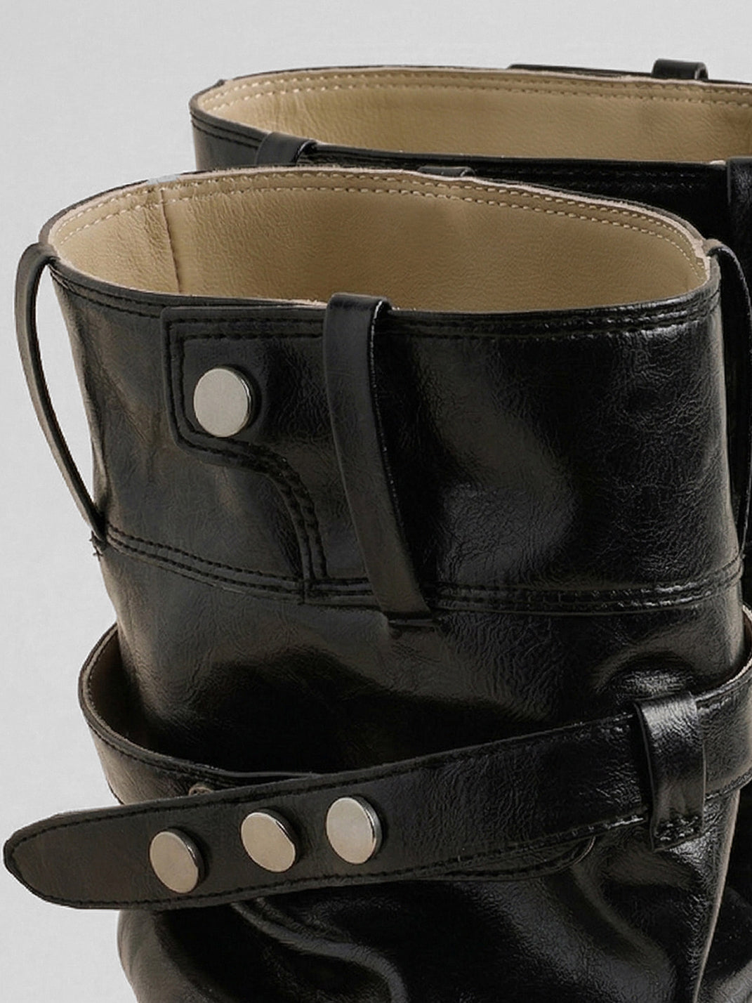 Bow-Trim Cutout Square-Toe Utility Boots