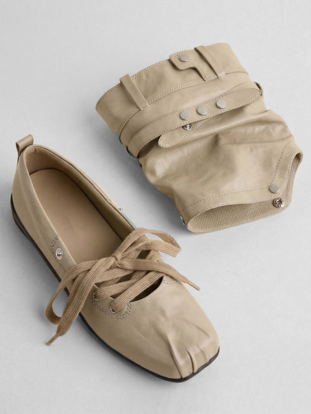 Bow-Trim Cutout Square-Toe Utility Boots