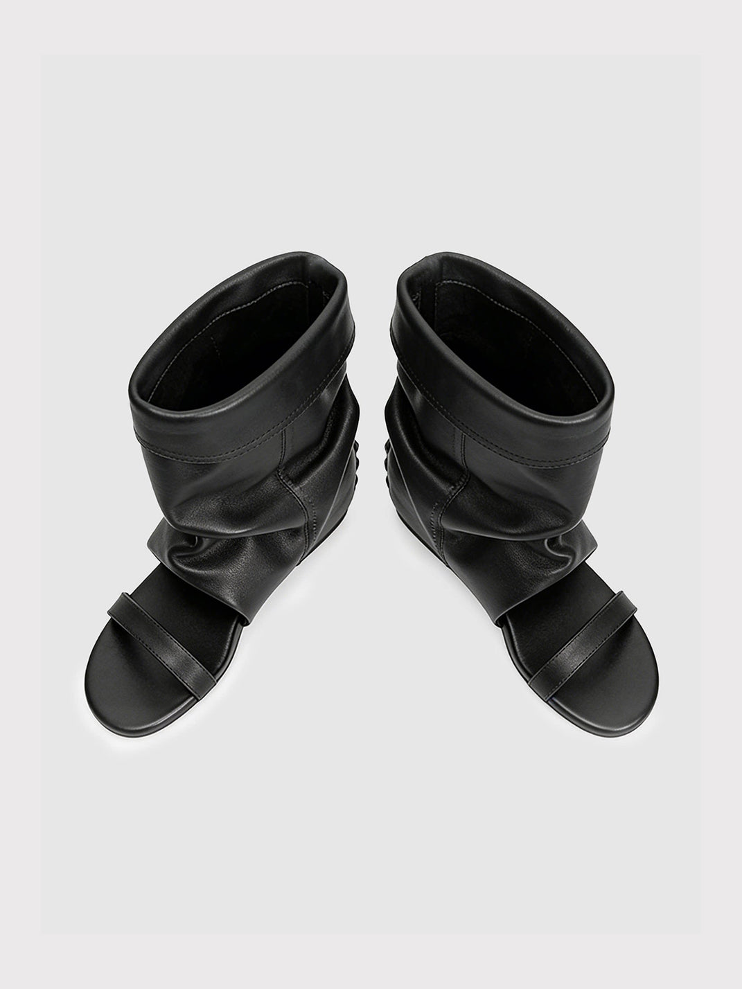 Open-Toe Slouchy Hidden-Wedge Sandal Boots