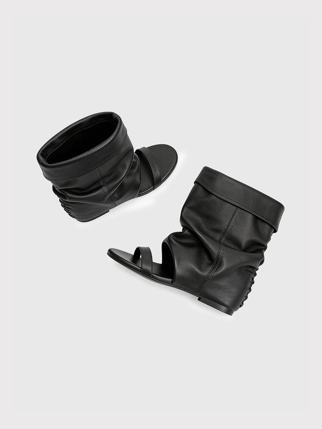 Open-Toe Slouchy Hidden-Wedge Sandal Boots