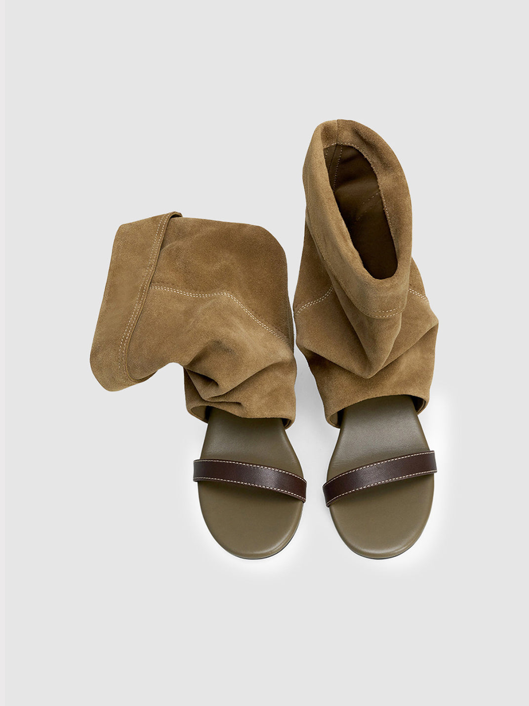 Open-Toe Slouchy Hidden-Wedge Sandal Boots