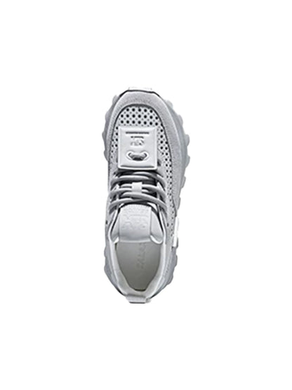 Perforated Leather Platform Casual Shoes