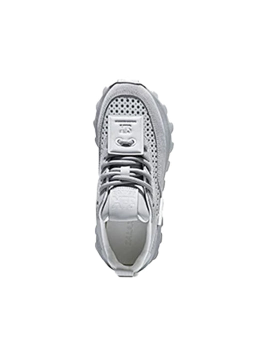 Perforated Leather Platform Casual Shoes