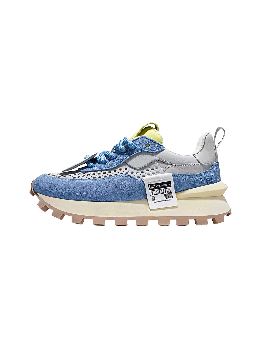 Perforated Leather Platform Casual Shoes