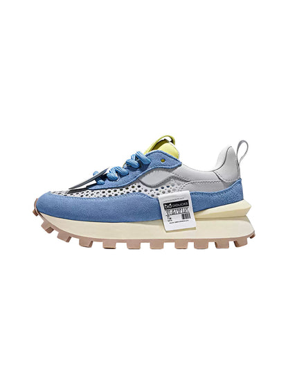 Perforated Leather Platform Casual Shoes