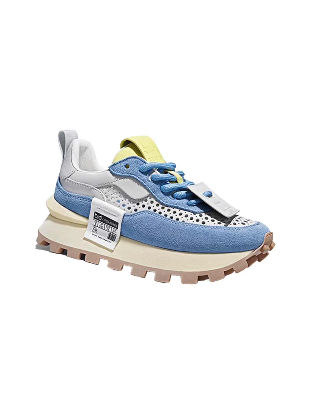 Perforated Leather Platform Casual Shoes
